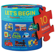 Crocodile Creek | Let's Begin 10 Two-Piece Puzzles Vehicles